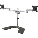 StarTech.com Dual Monitor Stand, Ergonomic Desktop Monitor Stand for up to 32"(17.6lb/8kg) VESA Displays, Free-Standing Adjustable, Silver - PEGASUSS