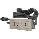 Legrand Furniture Power 2-Outlet with Switching and USB-A Unit - 10' Cord - Nickel - PEGASUSS