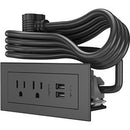 Legrand Furniture Power 2-Outlet with USB-A Unit -10' Cord- Black - PEGASUSS