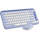 Logitech POP ICON COMBO, Bluetooth Keyboard and Mouse Combo, Comfortable Typing, Programmable Keys and Buttons, Quiet Clicks (Lilac & Off-white) - PEGASUSS