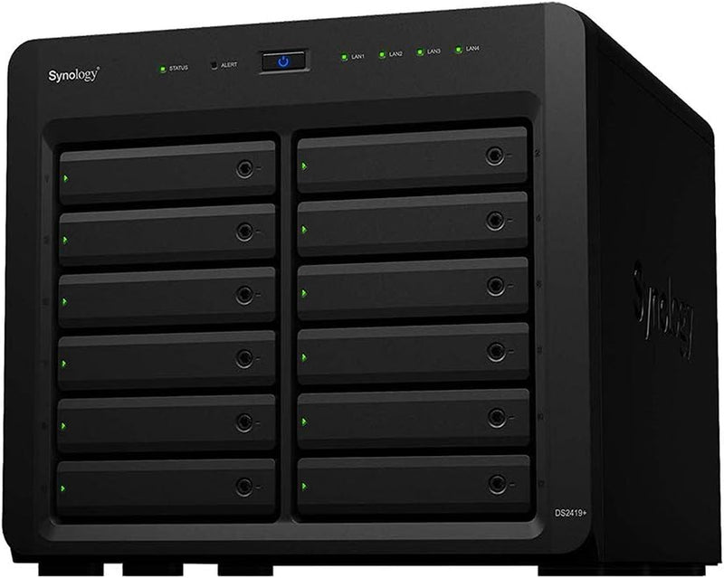 Diskstation DS2419+ Iscsi NAS Server with Intel Atom 2.1Ghz CPU, 16GB Memory, 12TB SSD Storage, DSM Operating System DS2419+, 16GB, 12TB SSD