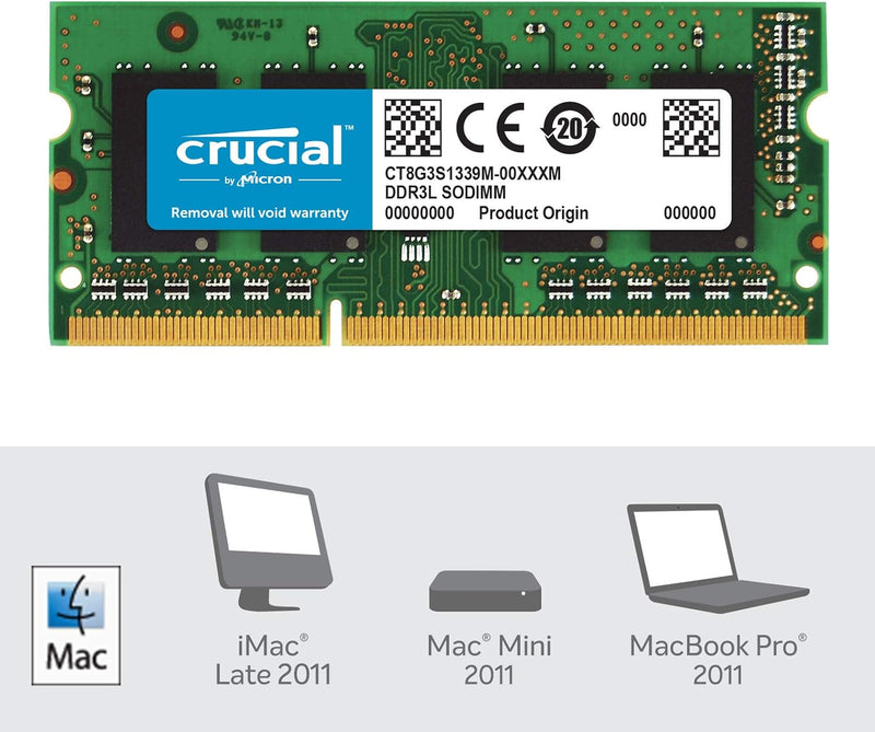 8GB, 204-Pin SODIMM, DDR3 PC3-10600,