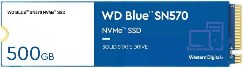 500GB WD Blue SN570 Nvme Internal Solid State Drive SSD - Gen3 X4 Pcie 8Gb/S, M.2 2280, up to 3,500 Mb/S - WDS500G3B0C 500GB SN570 - up to 3,500 Mb/S