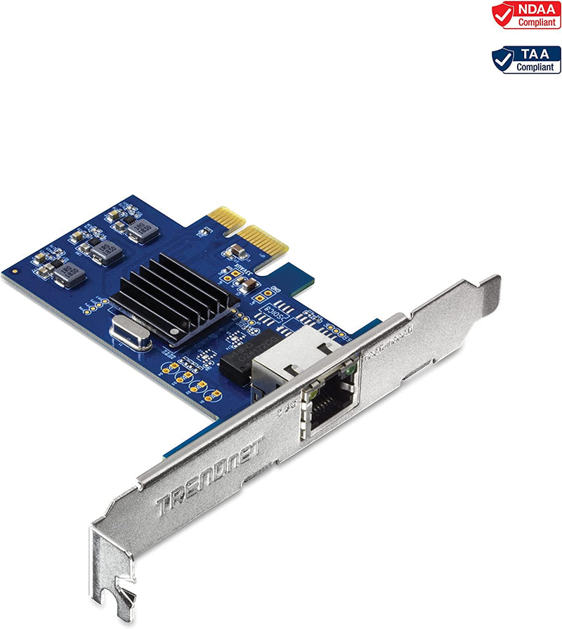 2.5Gbase-T Pcie Network Adapter, TEG-25GECTX, Converts a Pcle Slot into a 2.5G Ethernet Port, 802.1Q VLAN Tagging, Standard & Low-Profile Brackets Included, Windows Support, 9KB Jumbo Frames