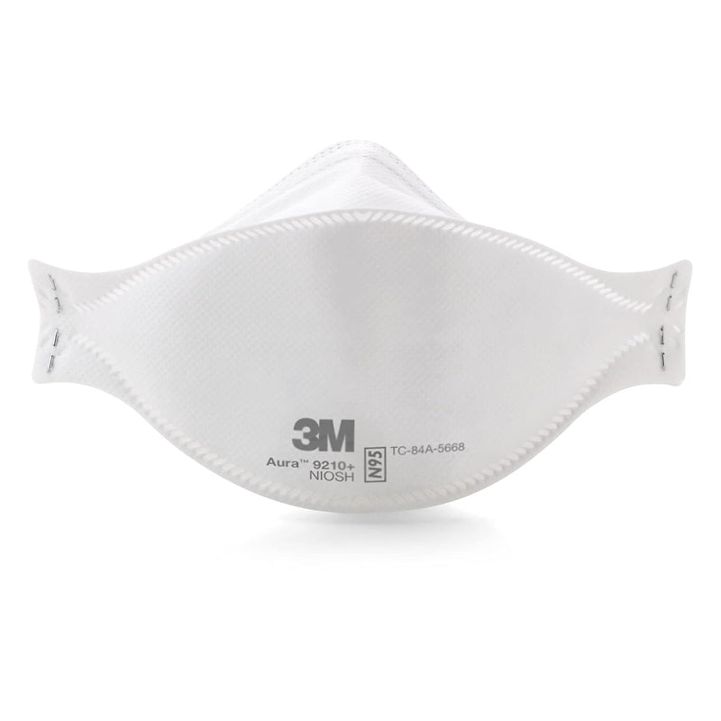 Aura Particulate Respirator 9210+, N95, Pack of 20 Disposable Respirators, Convenient Individually Wrapped, NIOSH APPROVED, Stapled Flat Fold Design, Low Profile Design Reduces Eyewear Fogging