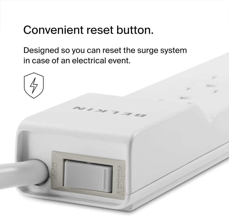 6-Outlet Surge Protector Power Strip, 6Ft Cord, 360° Rotating Plug - 1080 Joules Protection