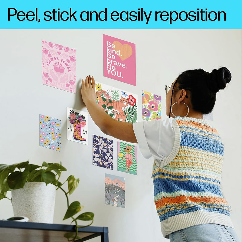 Picture Stickers 8.5X11In,25 Sheets Self-Adhesive, Easily Repositionable, Matte Photo Stickers. Print, Peel & Stick All Inkjet Printers and Craft Cutters. (8L1U9A)