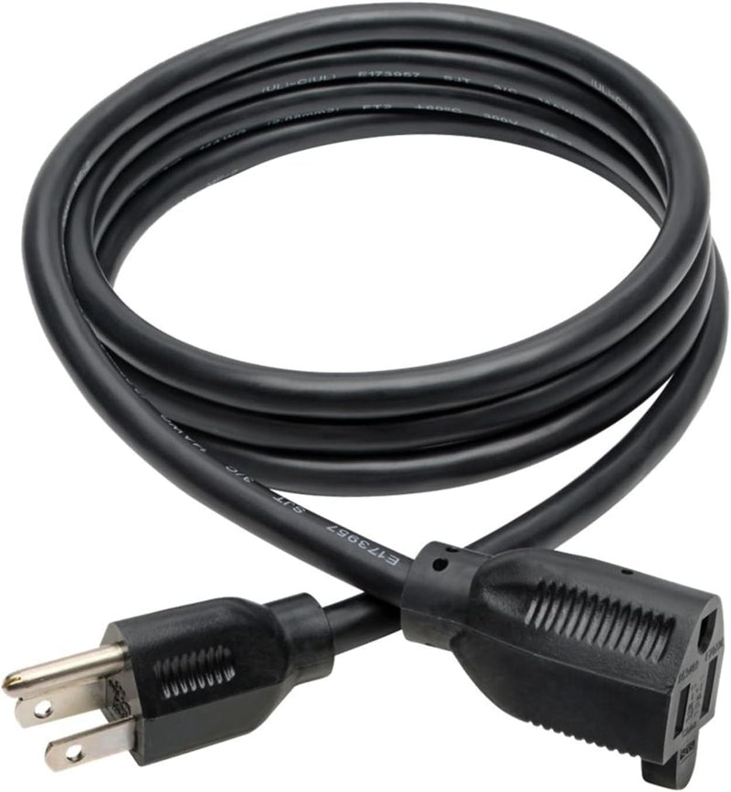 Heavy-Duty Power Extension Cord 15A, 14AWG (NEMA 5-15P to NEMA 5-15R) 6-Ft.(P024-006) Black