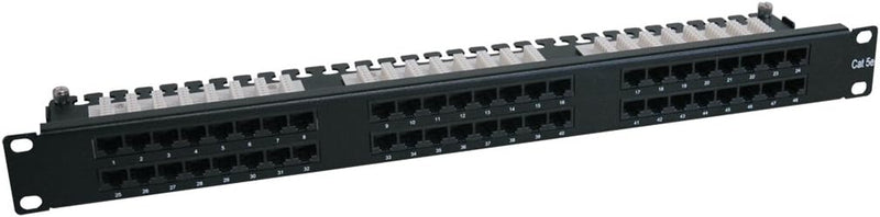 48-Port 1U Rackmount Cat6 110 High Density Patch Panel 568B, RJ45 Ethernet(N252-048-1U),Black 48-Port (1U)