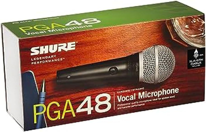 PGA48 Dynamic Microphone - Handheld Mic for Vocals with Cardioid Pick-Up Pattern, Discrete On/Off Switch, 3-Pin XLR Connector, Stand Adapter and Zipper Pouch, No Cable (PGA48-LC)