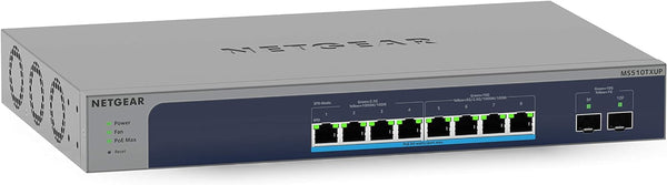 10-Port Ultra60 Poe 10G Multi-Gigabit Ethernet Smart Switch (MS510TXUP) - Managed, with 8 X Poe++ @ 295W, 2 X 10G SFP+, Optional Insight Cloud Management, Desktop or Rackmount 10 Port | Multi-Gig | 8Xpoe++ 295W | 2Xsfp+