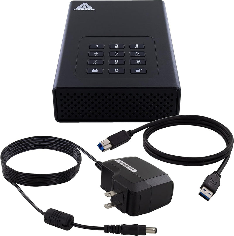 20TB Aegis Padlock DT 256-Bit Encrypted USB 3.0 Hard Drive (ADT-3PL256-20TB)