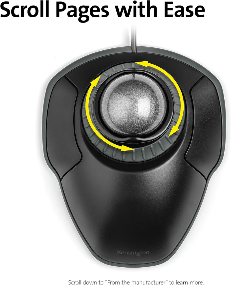 Orbit Trackball Mouse with Scroll Ring (K75327WW), Black-Grey