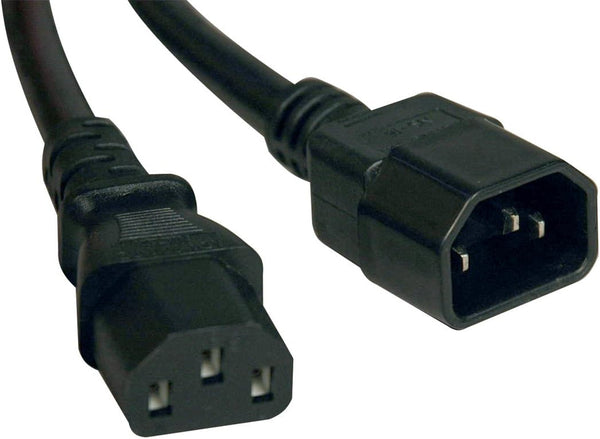 Heavy-Duty Power Extension Cord 15A, 14AWG (IEC-320-C14 to IEC-320-C13) 10-Ft.(P005-010),Black