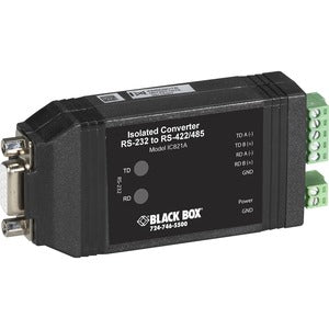 Convertidor de interfaz RS232 a RS422/485 asíncrono de Black Box: DB9 a bloque de terminales