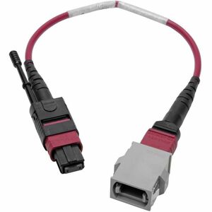 Adaptador de fibra con migración Base-8 de óptica paralela MTP/MPO de la serie Eaton Tripp Lite, polaridad A a B, 12 fibras, 40 GB/100 GB, OM4 M/H, magenta, 8 pulg.