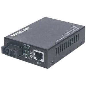 Intellinet Fast Ethernet Single Mode Media Converter, 10/100Base-Tx to 100Base-Fx (SC) Single-Mode, 20km (With 2 Pin Euro Power Adapter)