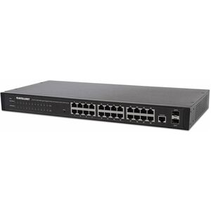 Intellinet 24-Port Network Switch, 24-Port (RJ45), Rackmount, Gigabit, 4 SFP, Ethernet Web-Smart, 10/100/1000 Mbit/ (With C14 2 Pin Euro Power Cord)