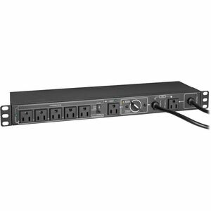 PDU monofásica intercambiable en caliente Eaton Tripp Lite Series 100-125 V 12 A con derivación manual, 6 tomacorrientes NEMA 5-15R, 2 entradas 5-15P, montaje en pared/rack de 1 U