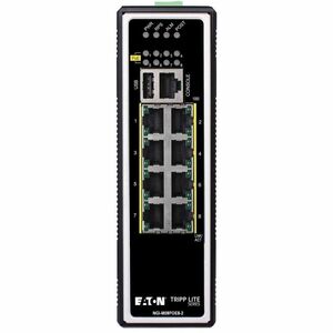 Conmutador Ethernet Gigabit industrial administrado de 8 puertos Eaton Tripp Lite Series - Capa 2, 1 Gbps, PoE+ 30 W, -40 °C a 75 °C, montaje DIN, TAA