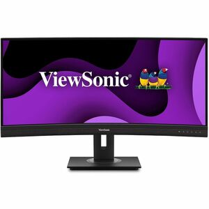 ViewSonic VG3456C 34 Inch 21:9 1440p Curved Monitor with Ergonomic Design, 100W USB C, Docking Built-In, Gigabit Ethernet RJ45 for Home and Office