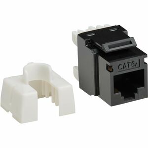 Conectores Keystone Cat6a de la serie Eaton Tripp Lite, paquete de 10, compatibles con 4PPoE, 110/Krone, 568A/B, Ethernet RJ45, color negro, TAA