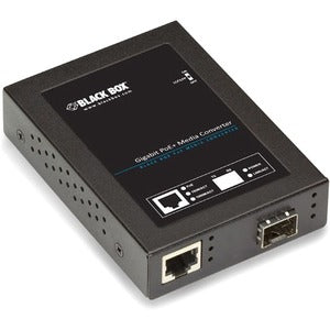 Black Box Gb ETH PoE+ MED CONV 10/100/1000-Mbps COP auf 1000-Mbps FBR SFP