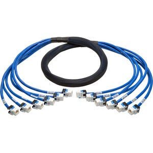 Conjunto de cables troncales de cobre preterminados de la serie Eaton Tripp Lite Cat6a 10G (6 x RJ45 F/F), azul, 6 pies (1,83 m)