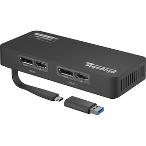 Plugable 4K DisplayPort and HDMI Dual Monitor Adapter for USB 3.0 and USB-C