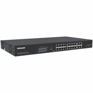 Intellinet 16-Port Gigabit Ethernet PoE+ Switch with 4 RJ45 Gigabit and 2 SFP Uplink Ports