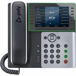 Poly Edge E550 IP Phone - Corded - Corded/Cordless - Bluetooth, Wi-Fi - Desktop, Wall Mountable - Black