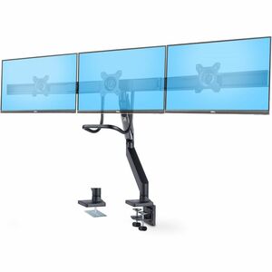 StarTech.com Crossbar Triple Monitor Desk Mount For Up To 3x 27in Screens, VESA 75x75/100x100, Tool-Less Arm Adjustments, C-Clamp/Grommet