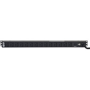 PDU básica monofásica de 120 V y 2,4 kW de la serie Eaton Tripp Lite, 14 tomacorrientes NEMA 5-15/20R, entrada NEMA L5-20P, cable de 4,57 m (15 pies), 0 U vertical