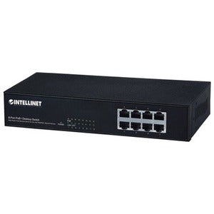 Intellinet Network Solutions 8-Port Fast Ethernet PoE+ Switch, 140 Watt Power Budget, Desktop