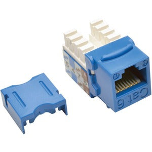 Conector Keystone de conexión a presión estilo Cat6/Cat5e 110 de Eaton Tripp Lite, azul, paquete de 25, TAA