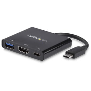 StarTech.com USB C Multiport Adapter with HDMI 4K & 1x USB 3.0 - PD - Mac & Windows - USB Type C All in One Video Adapter