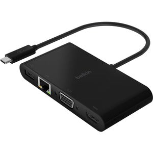 Belkin USB-C Multiport Adapter, USB-C to HDMI - USB A 3.0 - VGA, up to 100W Power Delivery, up 4k Resolution - PEGASUSS 