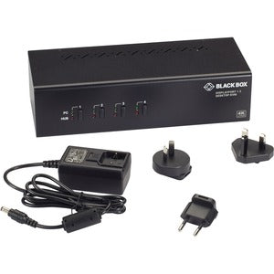 Black Box KVM Switch - Dual-Monitor, DisplayPort 1.2, 4K 60Hz, USB 3.0 Hub, Audio