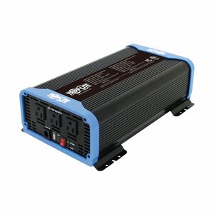 Inversor de potencia compacto de 1500 W de Tripp Lite by Eaton: 3 conectores 5-15R, carga USB, onda sinusoidal pura, control remoto con cable