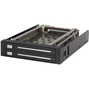 StarTech.com 2 Drive 2.5in Trayless Hot Swap SATA Mobile Rack Backplane - Storage bay adapter - black