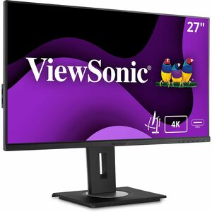 ViewSonic VG2756-4K 27 Inch IPS 4K Docking Monitor with 90W USB C, RJ45, HDMI, Display Port and 40 Degree Tilt Ergonomics for Home and Office