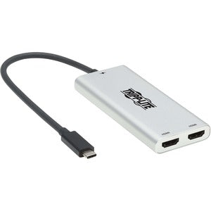 Adaptador Thunderbolt 3 a HDMI para dos monitores (macho/hembra) de Tripp Lite by Eaton, 4K 60 Hz, 4:4:4, plateado