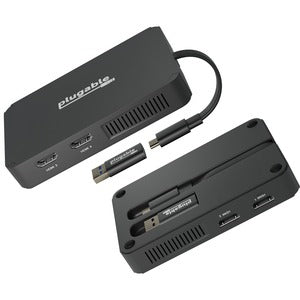 Plugable USB 3.0 or USB C to HDMI Adapter Extends to 4x Monitors, Compatible with Windows and Mac