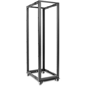 SolidRack 42U Adjustable Depth Open Frame 4 Post Rack w/ Casters