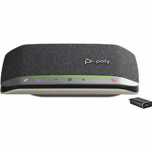 Altavoz Bluetooth inalámbrico o con cable Poly Sync 20+ para Microsoft Teams, color plateado