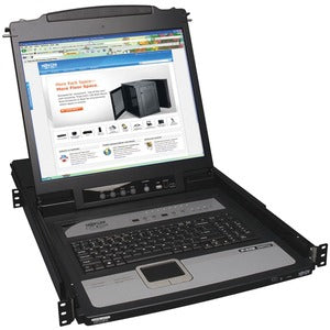 Tripp Lite by Eaton NetDirector 8-Port 1U Rack-Mount Console KVM Switch with 19-in. LCD and IP Remote Access, TAA