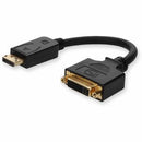 5PK DisplayPort 1.2 Male to DVI-I (29 pin) Female Black Active Adapters For Resolution Up to 1920x1200 (WUXGA) - PEGASUSS 