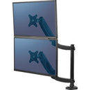 Fellowes Platinum Series High Quality Dual and Dual Stacking Monitor Arm for 27 Inch(stacking) and 32 Inch(side by side) Monitors, Full Motion, 360&deg; Rotation, VESA Mount with Grommet or Clamp, USB Ports, Ergonomic, Black - PEGASUSS 