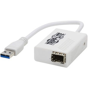 Adaptador USB 3.2 Gen 1 a Ethernet Gigabit de fibra óptica de Tripp Lite by Eaton, puerto SFP abierto para monomodo/multimodo, 1310 nm, LC