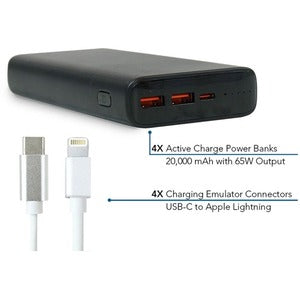 JAR Systems Active Charge Power Bank4-Pack with Apple Lightning Connectors 4-Pack